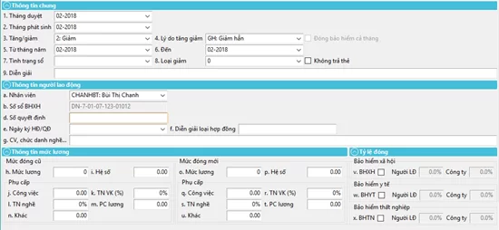 Tính năng quản lý Bảo hiểm xã hội của phần mềm BRAVO (Ảnh 8)