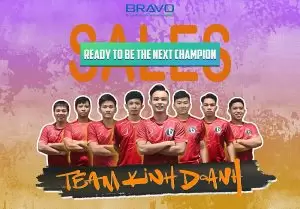 Đội tuyển mang màu áo rực lửa – Team Kinh doanh với slogan “Ready to be the next champion” sẵn sàng tinh thần nâng chiếc cúp danh giá