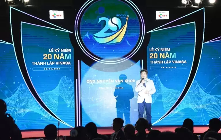 Ông Nguyễn Văn Khoa, Chủ tịch VINASA phát biểu tại Lễ kỷ niệm.