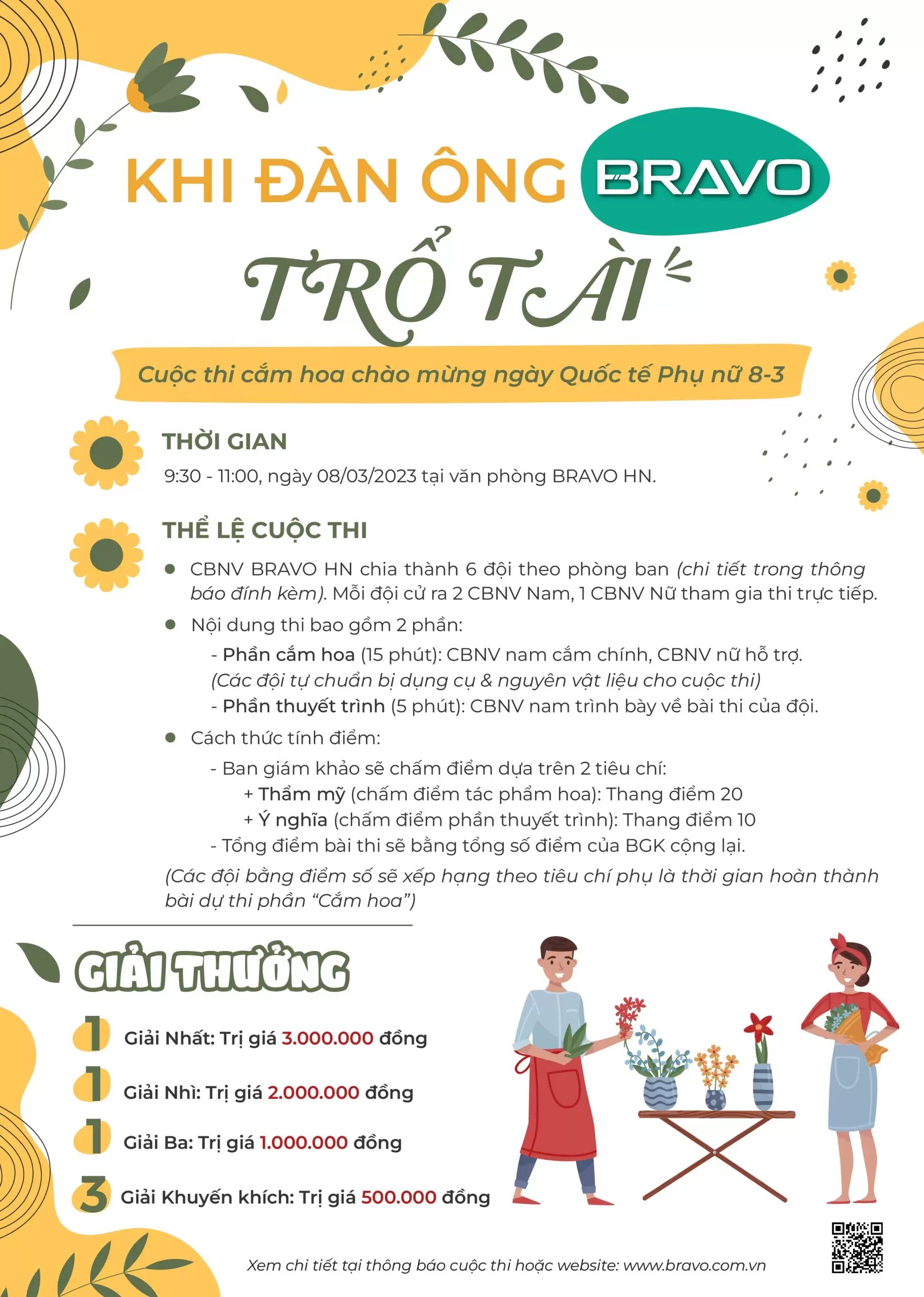 Cuộc thi cắm hoa “Khi đàn ông trổ tài” chào mừng ngày 8/3