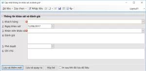 Lập phiếu khảo sát, đánh giá nhà cung cấp – sau mua hàng