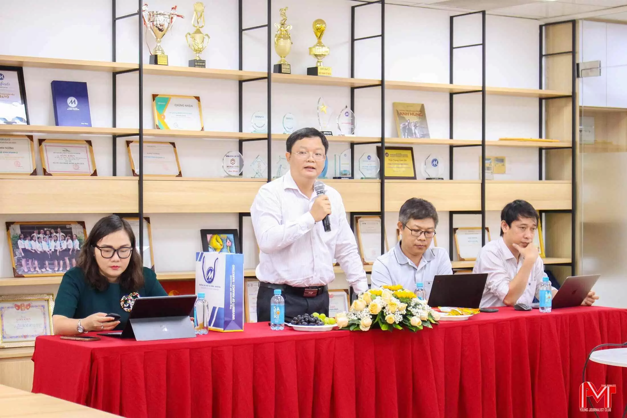 Đại diện trường ĐH Tài chính – Marketing phát biểu tại sự kiện BRAVO Open Day 2023
