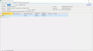 Equipment maintenance plan
