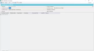 The screen for declaring the certificates to be managed