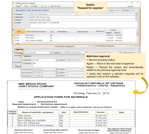 Purchase management process on BRAVO 8