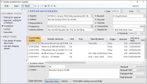 Update interface Supplier Quotation