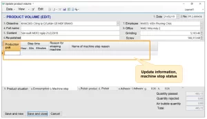 Situation of stopping the machine