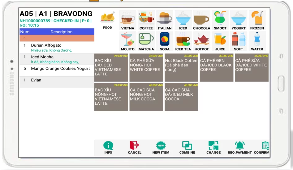 Bravo App for the Restaurant department