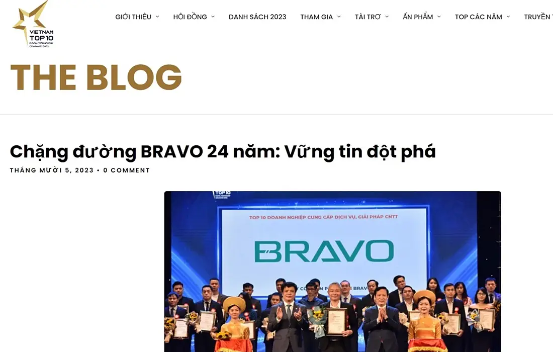 Top 10 ICT vinh danh BRAVO