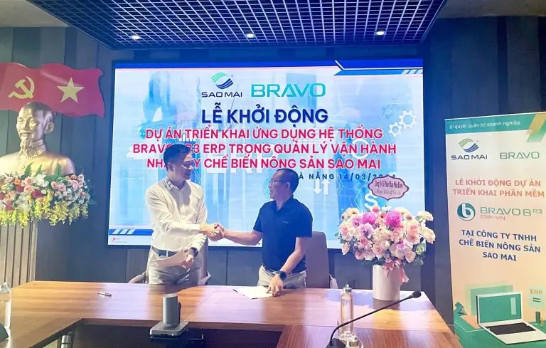 Khởi động dự án triển khai BRAVO ERP trong quản lý vận hành tại Nhà máy chế biến nông sản Sao Mai năm 2024