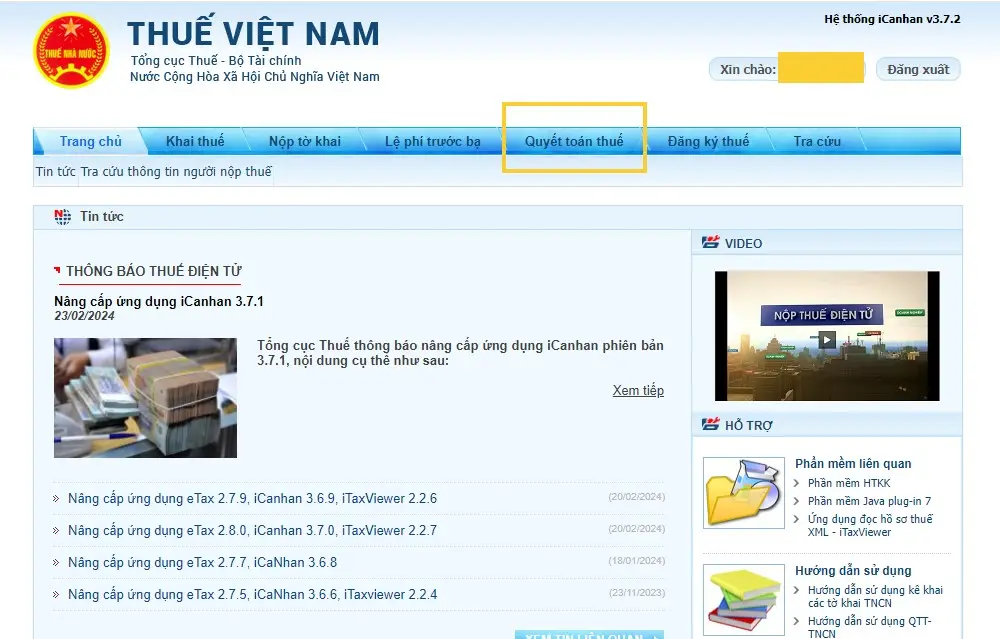 Bước 3 quyết toán thuế thu nhập cá nhân online