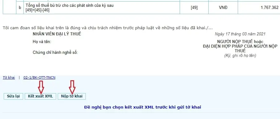 Bước 6 quyết toán thuế thu nhập cá nhân online