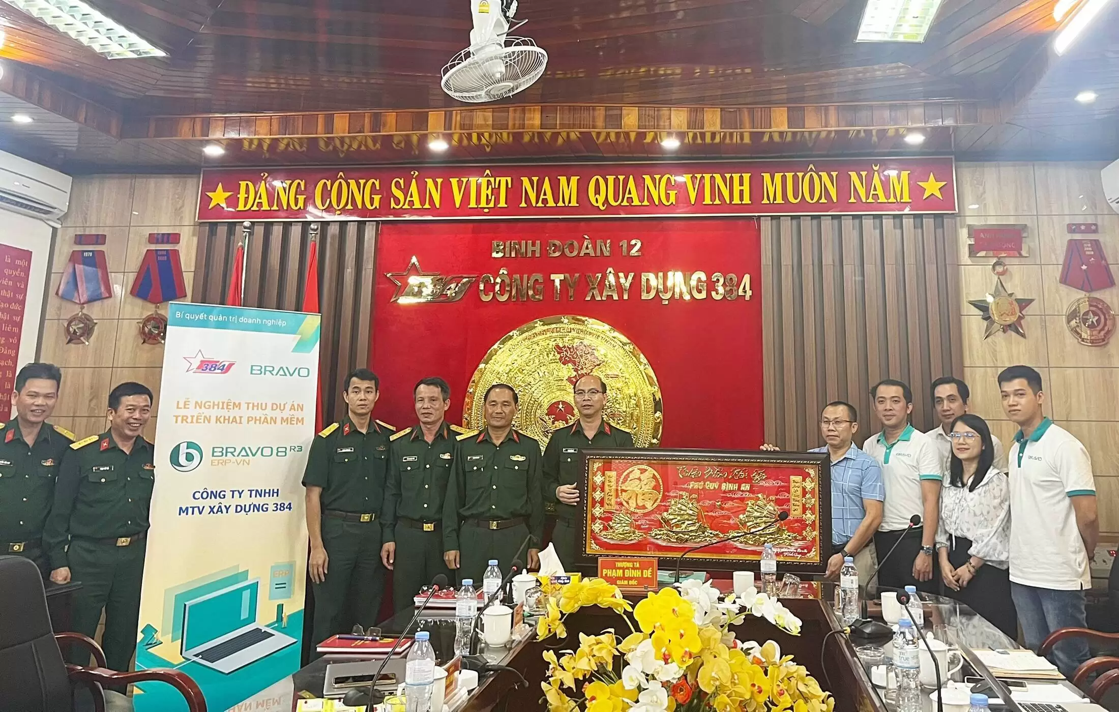 Nghiệm thu dự án triển khai phần mềm BRAVO (ERP-VN) tại Công ty Xây Dựng 384