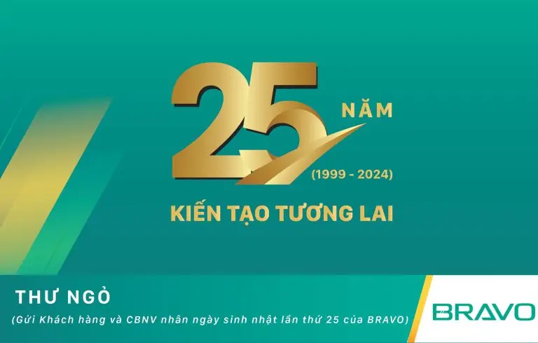 Thư chúc mừng sinh nhật BRAVO lần thứ 25