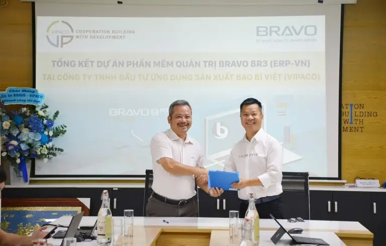 VIPACO chính thức nghiệm thu đưa phần mềm quản trị BRAVO ERP vào vận hành