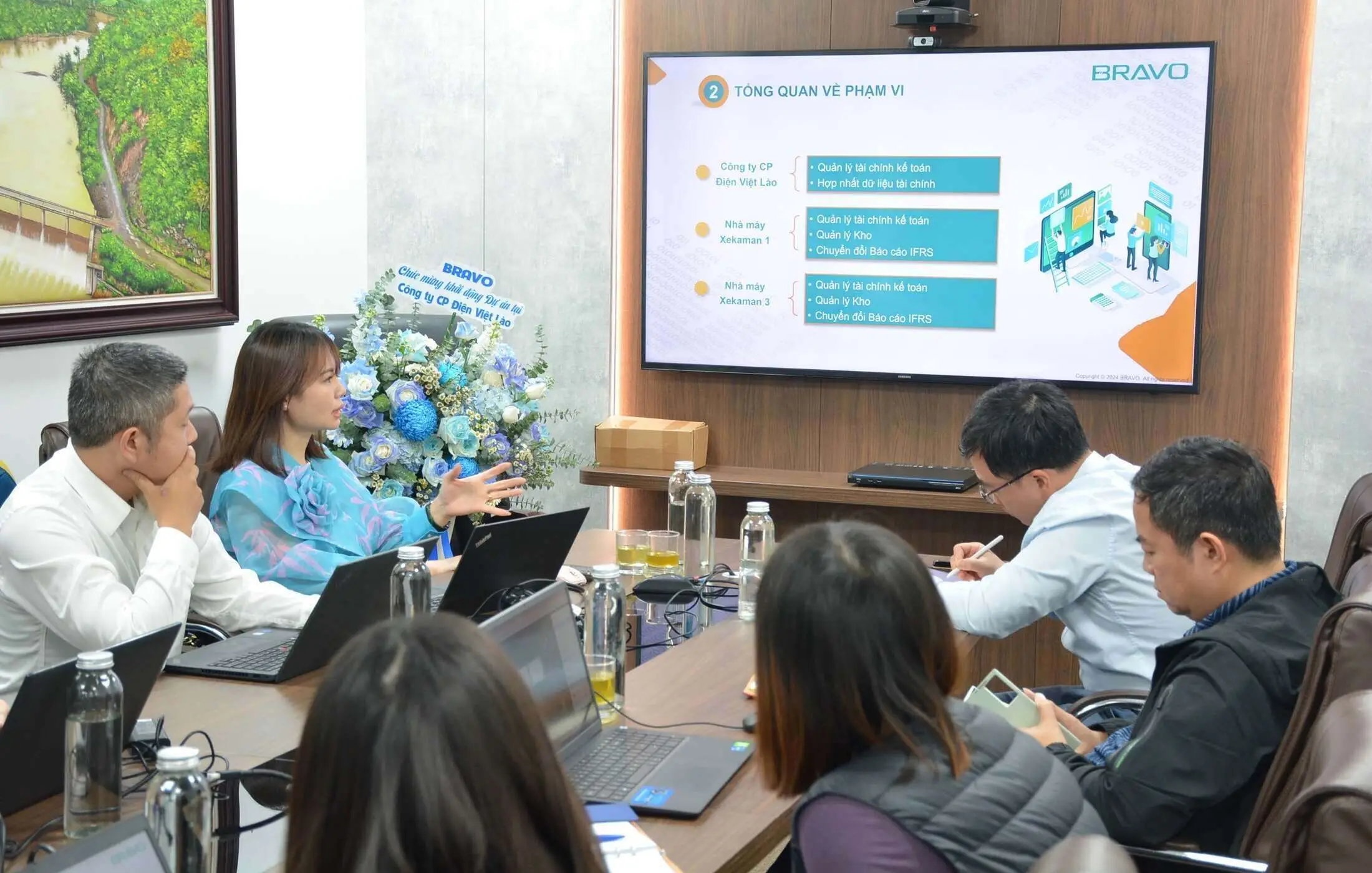 Ban dự án BRAVO trình bày tổng quan về phạm vi dự án ERP tại Điện Việt Lào