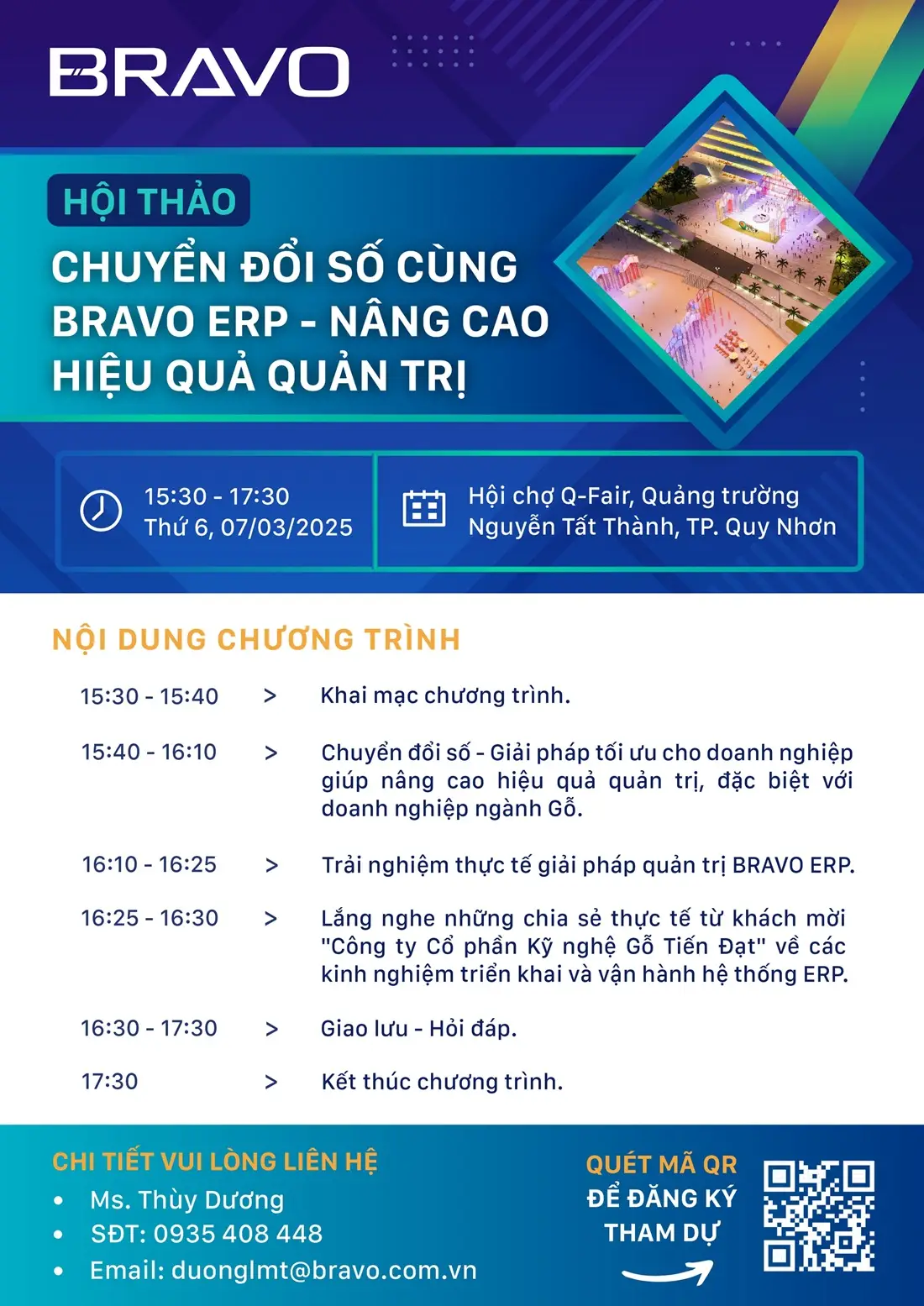 Nội dung Hội thảo: "Chuyển đổi số cùng BRAVO ERP – Nâng cao hiệu quả quản trị" tại Q-Fair 2025