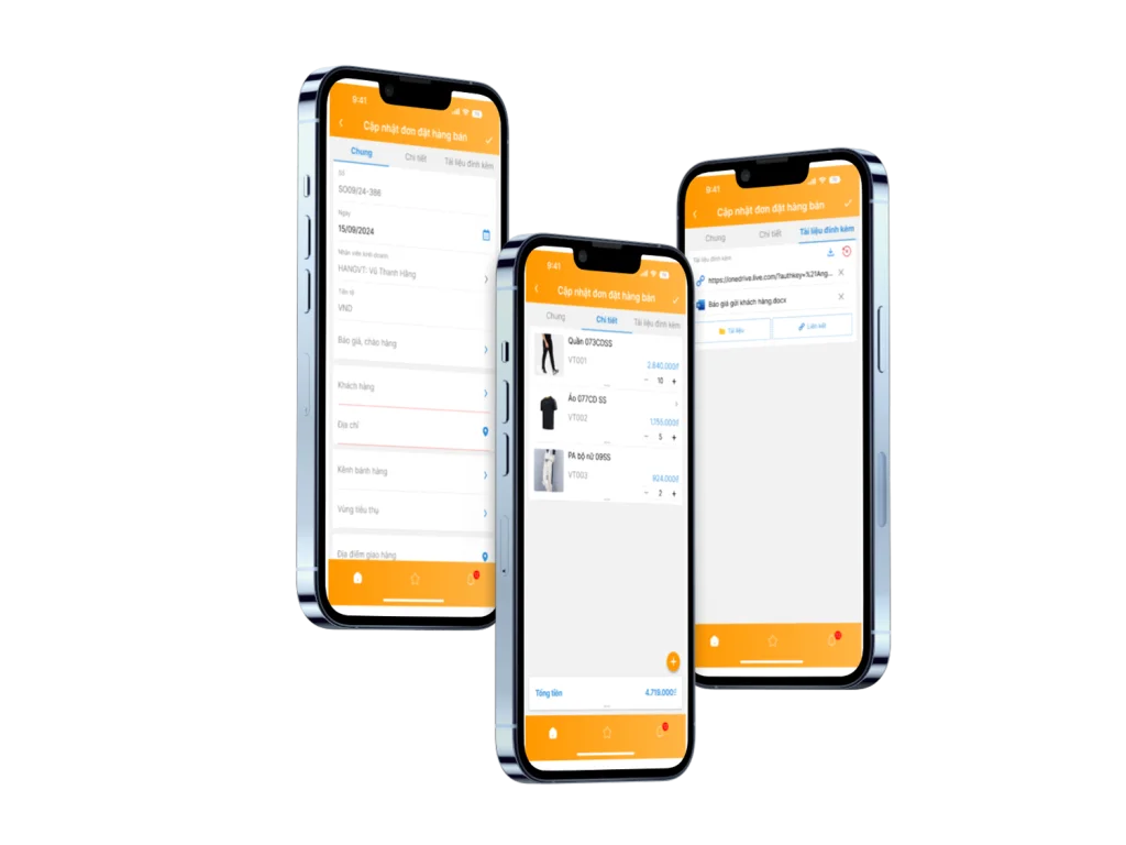 Màn hình cơ bản của “Cập nhật đơn đặt hàng bán”