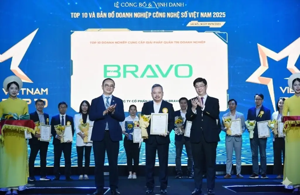BRAVO tiếp tục khẳng định vị thế Top 10 và ghi danh trên bản đồ doanh nghiệp công nghệ số Việt Nam 2025